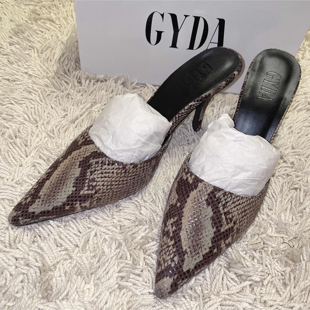 GYDA(ジェイダ)のGYDA パイソン ポインテッド ミュール パンプス ピンヒール シューズ 靴 レディースの靴/シューズ(ミュール)の商品写真