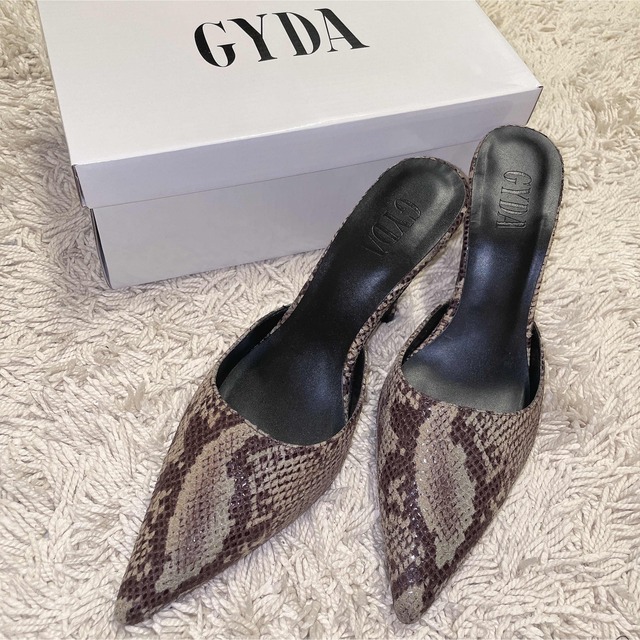 GYDA(ジェイダ)のGYDA パイソン ポインテッド ミュール パンプス ピンヒール シューズ 靴 レディースの靴/シューズ(ミュール)の商品写真