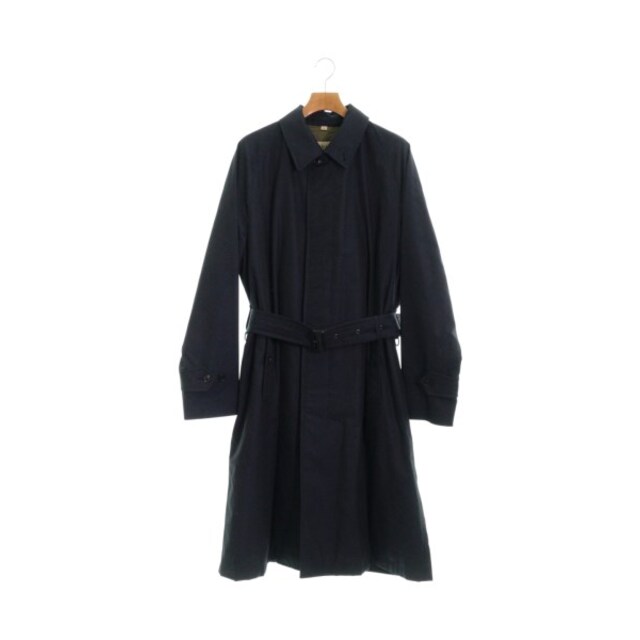 【送料無料キャンペーン?】 BURBERRY - BURBERRY バーバリー ステンカラーコート 54(XL位) 紺 【古着】【中古】 ステンカラーコート