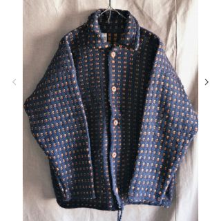 NOS Ecuador Hand Knit Cardigan 1 Black (ニット/セーター)