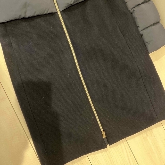 今夜だけ!♪美品ヘルノ ウールコンビダウンコート 40 ネイビー herno