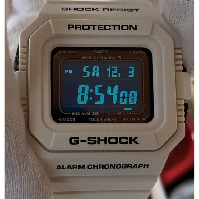 G-SHOCK(ジーショック)のG-SHOCK/GW-5510/電波ソーラー/スクエア/ホワイト/ブラック/美品 メンズの時計(腕時計(デジタル))の商品写真