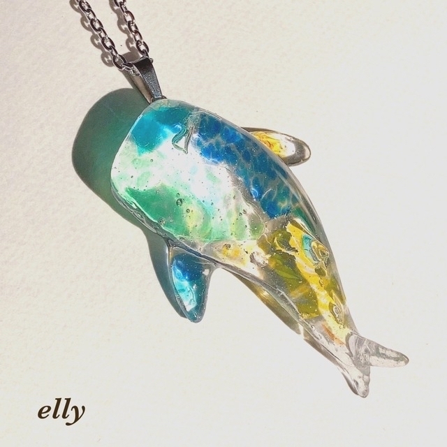 琉球ガラス ジンベイザメ レジン ネックレス サージカル 琉球ガラス ジンベイザメ レジン ネックレス サージカル