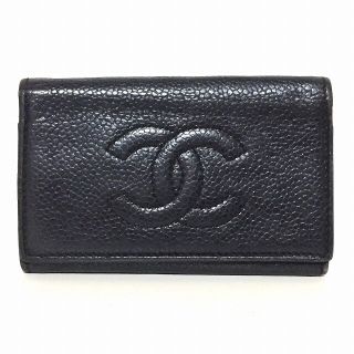 シャネル(CHANEL)のシャネル キーケース - 黒 キャビアスキン(キーケース)