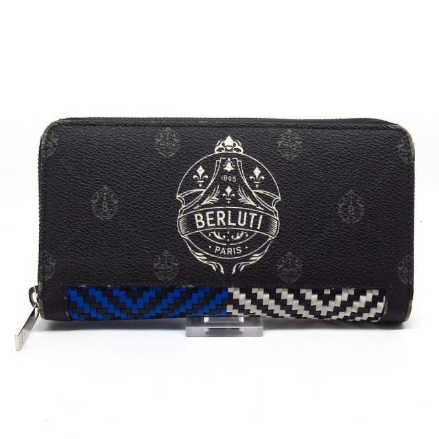 ベルルッティ 長財布 - 黒×ブルー×マルチ
