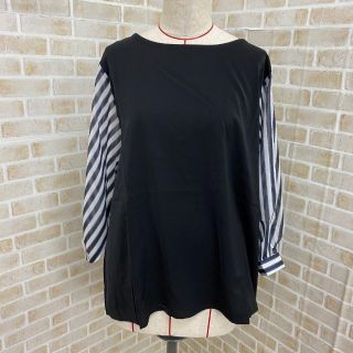 【新品】22003-28大活躍! ブラウス 七分袖 ストライプ おしゃれ