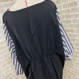 【新品】22003-28大活躍! ブラウス 七分袖 ストライプ おしゃれ
