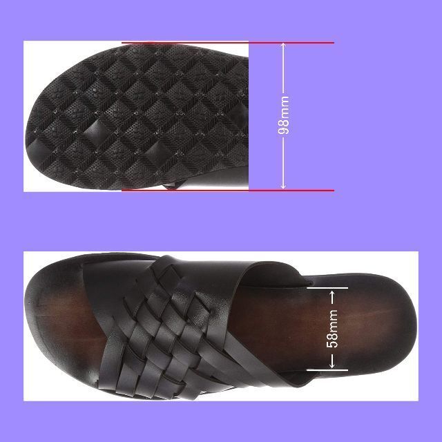 PUレザー編み込みスリッポンサンダル メンズ　新品 メンズの靴/シューズ(サンダル)の商品写真