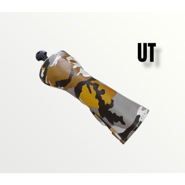 ユーティリティ UT ヘッドカバー 迷彩 カモフラージュ ブラウン ゴルフ ヘッドカバー ハンドメイド ユーティリティ 迷彩柄(グレー)デニム