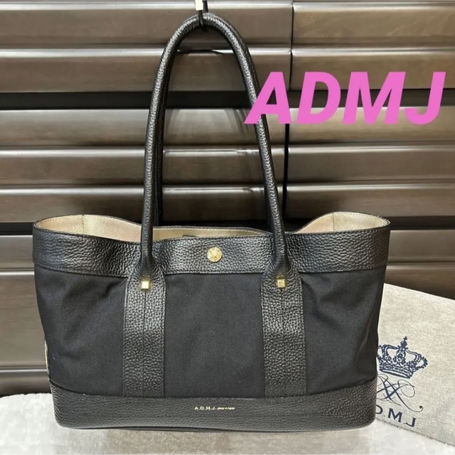 新品✨A.D.M.J. ハンドバッグ 2way ペルシャ猫 リアルファー ロゴ-