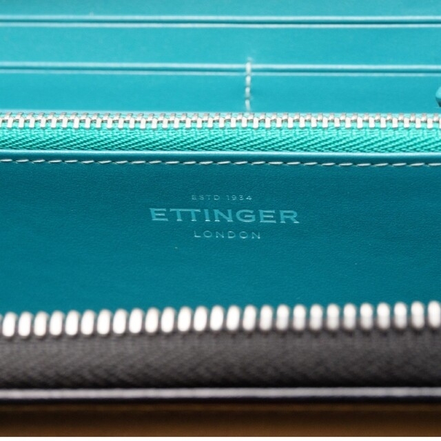 ETTINGER】エッティンガー ラウンドジップ長財布 希少ターコイズ - 財布