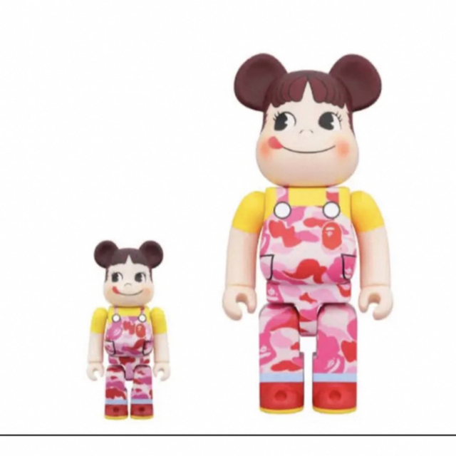 BE＠RBRICK  BAPE® × ペコちゃん 100％（ピンク） ハンドメイドのおもちゃ(フィギュア)の商品写真