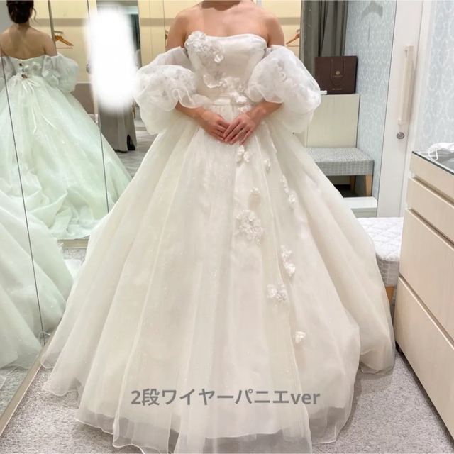 ウェディングドレス パフスリーブ プリンセスライン ブライダルの通販