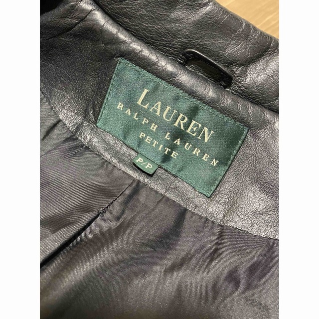 Ralph Lauren(ラルフローレン)のRALPH LAUREN ラルフローレン PETITE レザージャケットM相当 レディースのジャケット/アウター(ライダースジャケット)の商品写真