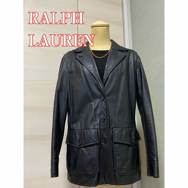 Ralph Lauren(ラルフローレン)のRALPH LAUREN ラルフローレン PETITE レザージャケットM相当 レディースのジャケット/アウター(ライダースジャケット)の商品写真