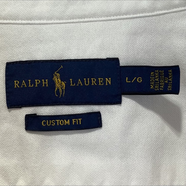 POLO RALPH LAUREN(ポロラルフローレン)の【Polo Ralph Lauren】長袖BDシャツ　L 無地　ホワイト レディースのトップス(シャツ/ブラウス(長袖/七分))の商品写真