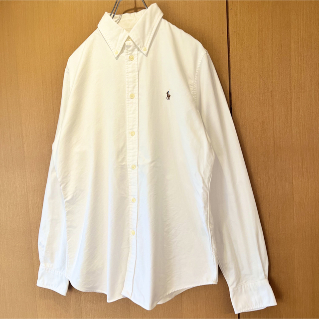 POLO RALPH LAUREN(ポロラルフローレン)の【Polo Ralph Lauren】長袖BDシャツ　L 無地　ホワイト レディースのトップス(シャツ/ブラウス(長袖/七分))の商品写真