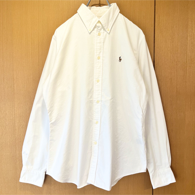 POLO RALPH LAUREN(ポロラルフローレン)の【Polo Ralph Lauren】長袖BDシャツ　L 無地　ホワイト レディースのトップス(シャツ/ブラウス(長袖/七分))の商品写真