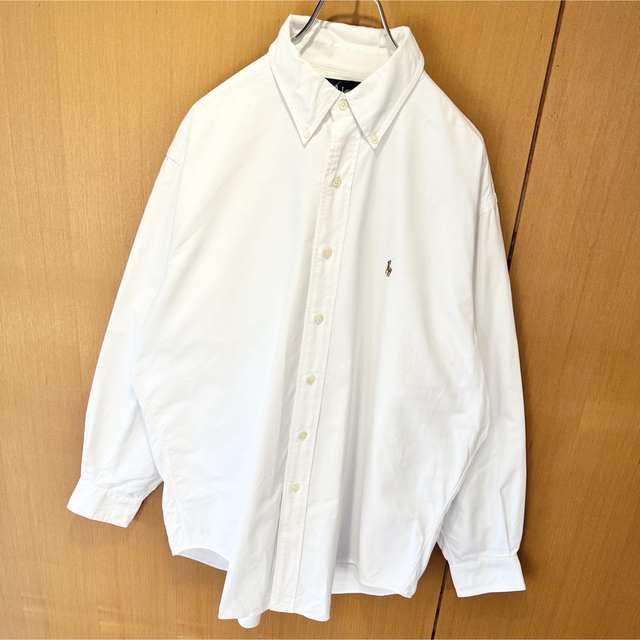 POLO RALPH LAUREN(ポロラルフローレン)の【Polo Ralph Lauren】長袖BDシャツ　2XL ホワイト　無地 メンズのトップス(シャツ)の商品写真