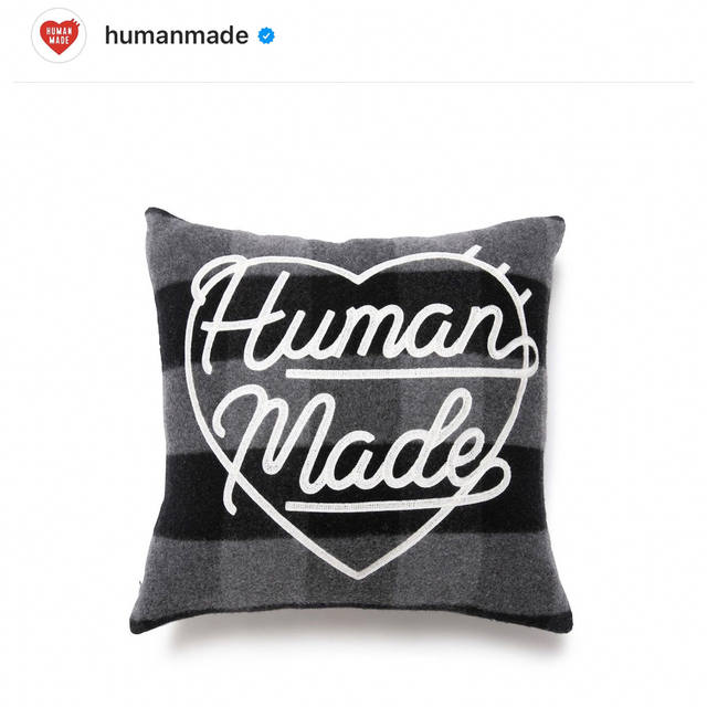 HUMAN MADE 22FW WOOL CUSHION BLACK CHECK