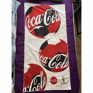 コカコーラ(コカ・コーラ)のコカコーラ FIFA WORLD CUP Qatar2022 応援タオル（白）(応援グッズ)