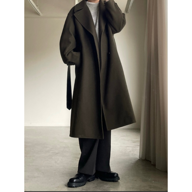 SMOOTH MELANGE WRAP COAT