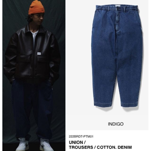22aw WTAPS UNION TROUSERS COTTON DENIM 黒-