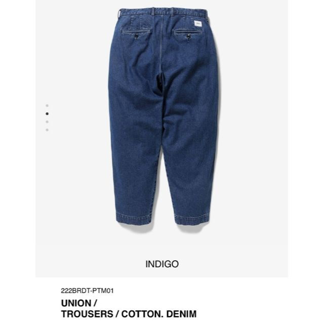 W)taps(ダブルタップス)のINDIGO L 22AW WTAPS UNION / TROUSERS / メンズのパンツ(デニム/ジーンズ)の商品写真