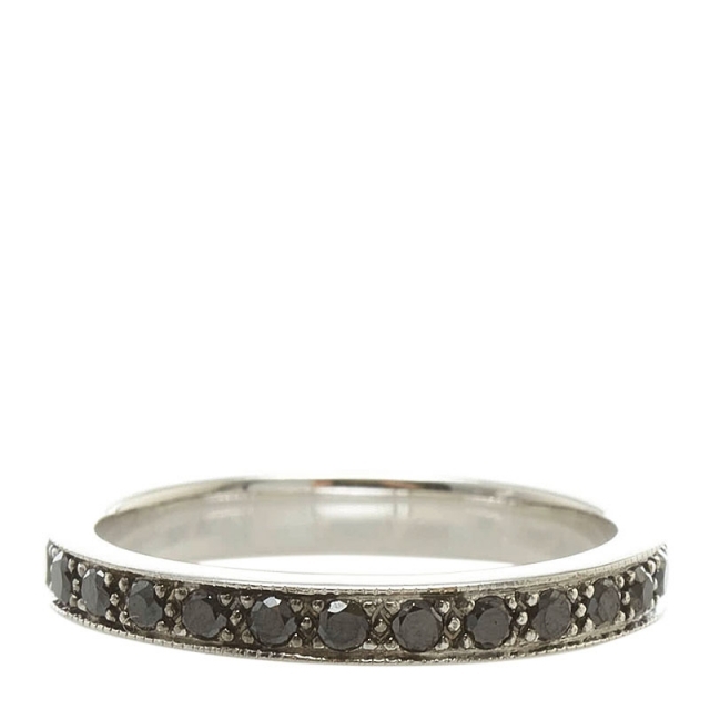 美品 K18WG ホワイトゴールド リング 指輪 ブラックダイヤ 0.50ct 【1