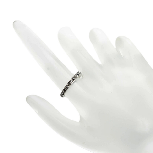 美品 K18WG ホワイトゴールド リング 指輪 ブラックダイヤ 0.50ct 【1-0081287】 レディースのアクセサリー(リング(指輪))の商品写真