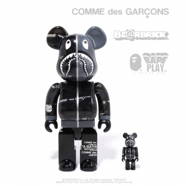 BE@RBRICK BAPE CDG CAMO SHARK 100 400