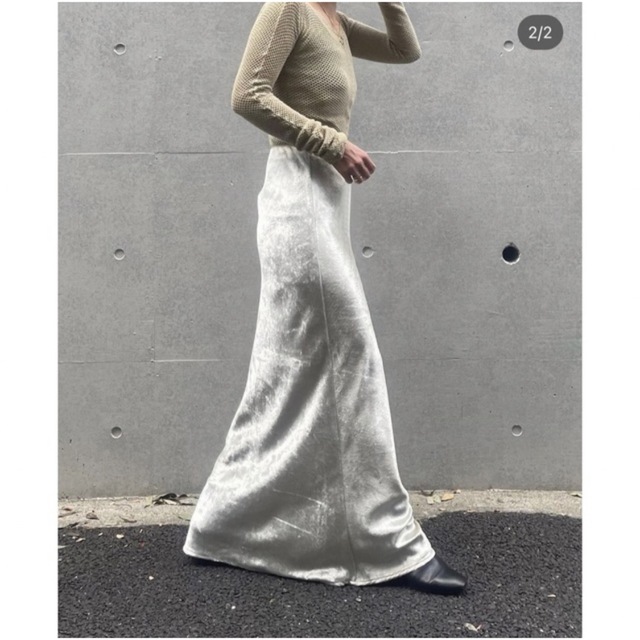 enof イナフ ace long skirt ホワイトS - ロングスカート
