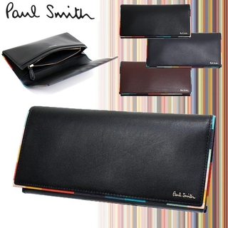 Paul Smith - ポールスミス 長財布 アーティストストライプポップ 小銭入れ カードケース 黒色