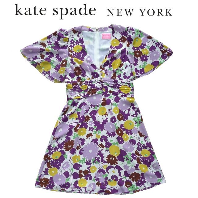 kate spade new york(ケイトスペードニューヨーク)のケイトスペード スウィングフローラ ワンピース ☆美品 kate spade レディースのワンピース(ひざ丈ワンピース)の商品写真