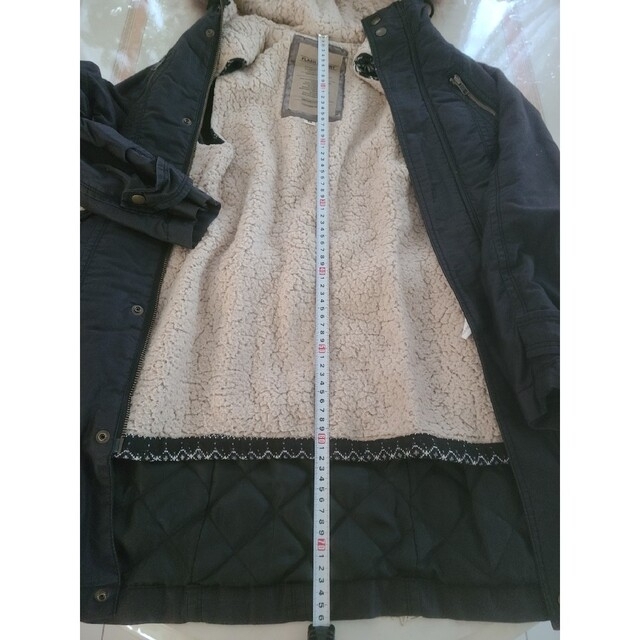 フラッシュリポート・レディースコート（黒）・裏ライナー付き・Sサイズ レディースのジャケット/アウター(トレンチコート)の商品写真