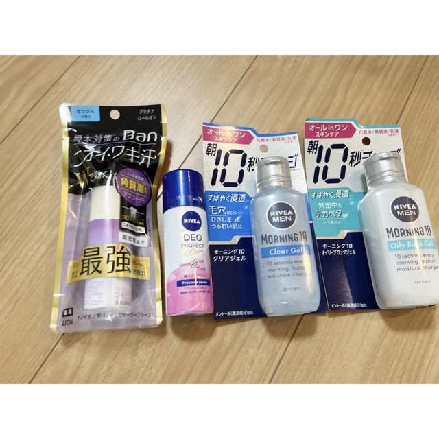 NIVEA MEN 朝10秒チャージオールinワンスキンケア、制汗剤など　4点 メンズのメンズ その他(その他)の商品写真