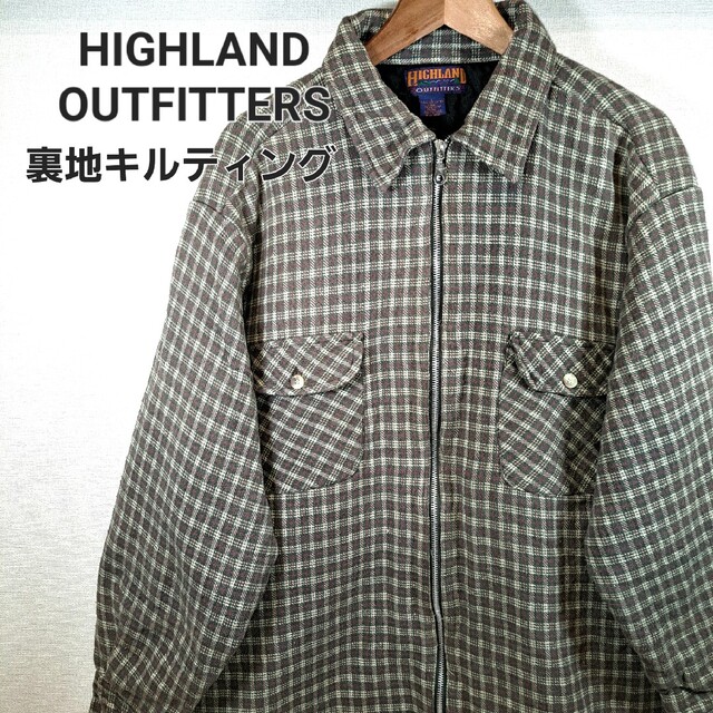 HIGHLAND OUTFITTERS、フルジップシャツ、裏地加工、キルティング