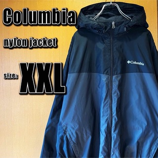 コロンビア(Columbia)の【Columbia】コロンビア　ナイロンジャケット　XXL ブラック　刺繍ロゴ(ナイロンジャケット)
