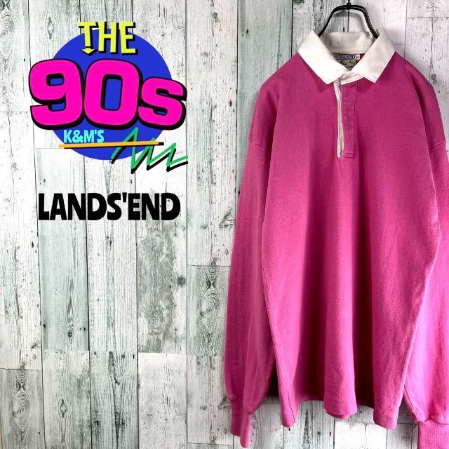 80's LANDS'END ランズエンド　ヴィンテージ ラガーシャツ　希少