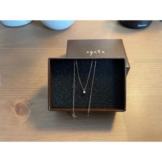 アガット(agete)のagete K18ダイヤモンドネックレス0.05ct(ネックレス)