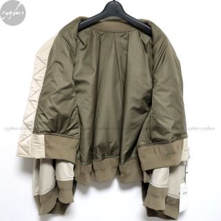 新品 sacai MA-1 ナイロン ミックス ケープ ボンバー ジャケット