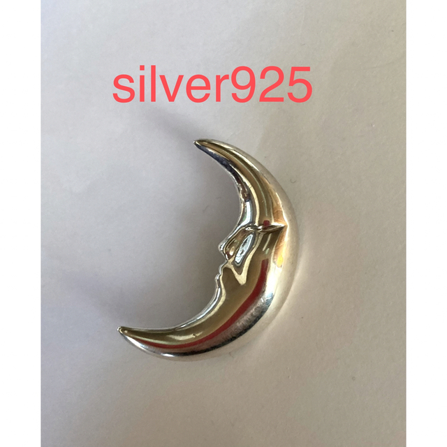 アクセサリーsilver925ペンダントトップ　ブローチ　三日月