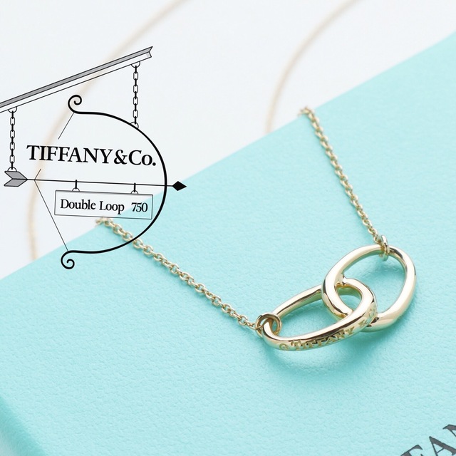 新作モデル Tiffany ネックレス 750 ダブルループ ティファニー pom