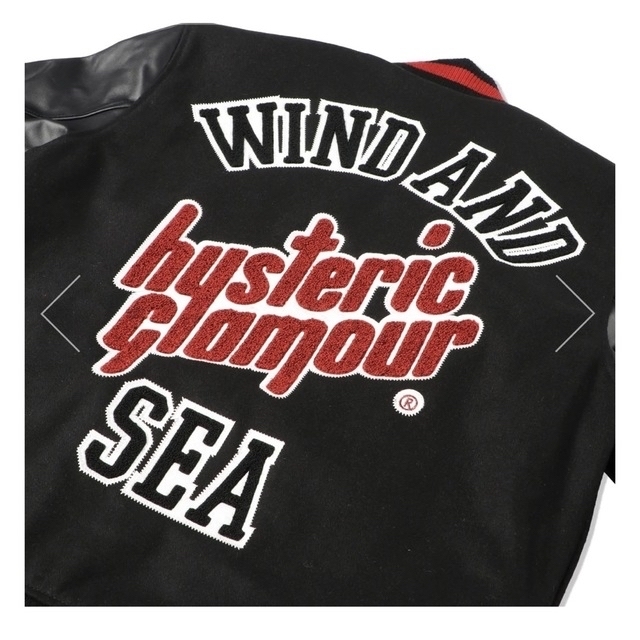 HYSTERIC GLAMOUR(ヒステリックグラマー)の新品　Sサイズ ヒステリックグラマー WDS VARSITY JACKET 黒 メンズのジャケット/アウター(スタジャン)の商品写真