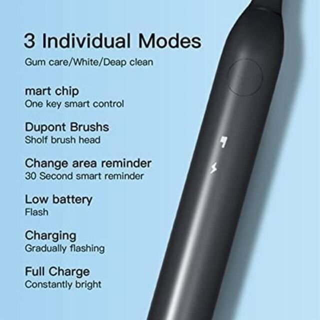 電動歯ブラシ 音波電動歯ブラシ 3つのモード スマホ/家電/カメラの美容/健康(電動歯ブラシ)の商品写真