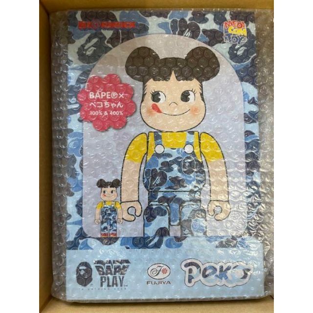 【SALE／76%OFF】 BE@RBRICK BAPE × ペコちゃん ブルーカモ 100% 400% asakusa.sub.jp