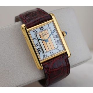 カルティエ(Cartier)の美品 カルティエ マスト タンク スリーカラーゴールド ストライプ LM(腕時計(アナログ))