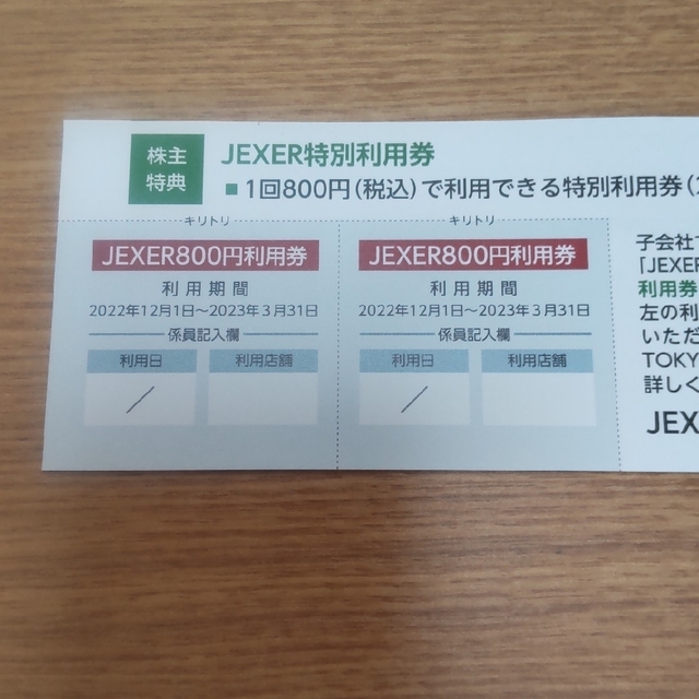 JEXER(ジェクサー)特別利用券 チケットの施設利用券(フィットネスクラブ)の商品写真