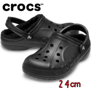 crocs - 新品 24㎝ クロックス バヤ ラインド クロッグ ブラック ボア付き