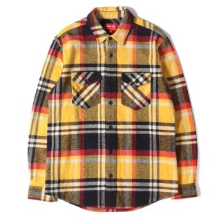 シュプリーム(Supreme)のSupreme シュプリーム シャツ ヘビーウエイト チェック フランネルシャツ Heavyweight Plaid Shirt 11AW ゴールド ブラック M トップス カジュアルシャツ 長袖【メンズ】【中古】(シャツ)